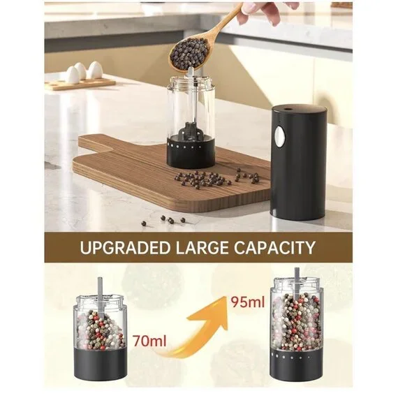 Electric Salt & Pepper Grinder Set Rechargeable Salt and Pepper Mills W 6 Level - Picture 6 of 10